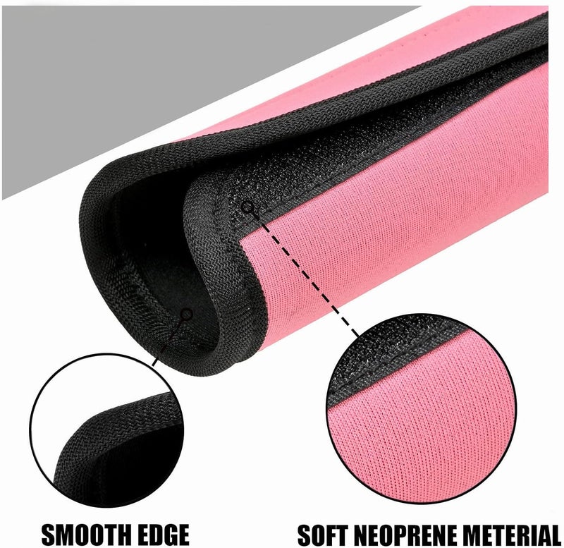 AUXBC Luggage Handle Wraps, Soft Travel Bag Handle Cover, Padded Handle Grip, Suitcase Tags Identifiers for Travel Accessories, Pink, 2pcs - Image 2